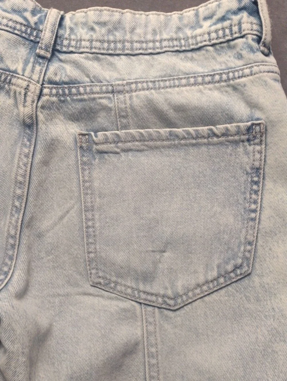 Divided Light Blue Wms Size 6/30 Flare  13" Bell Bottom Front Flap Pockets - Picture 15 of 16